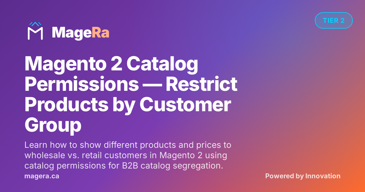 Magento 2 Catalog Permissions — Restrict Products by Customer Group