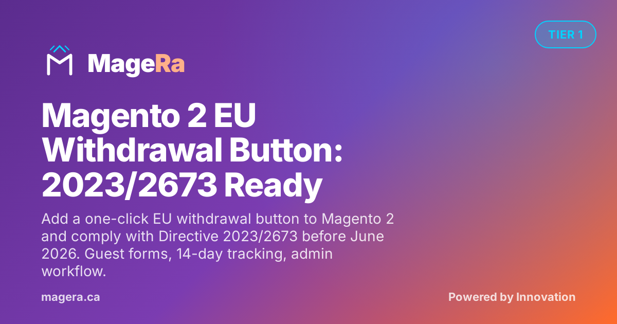Magento 2 EU Withdrawal Button: 2023/2673 Ready