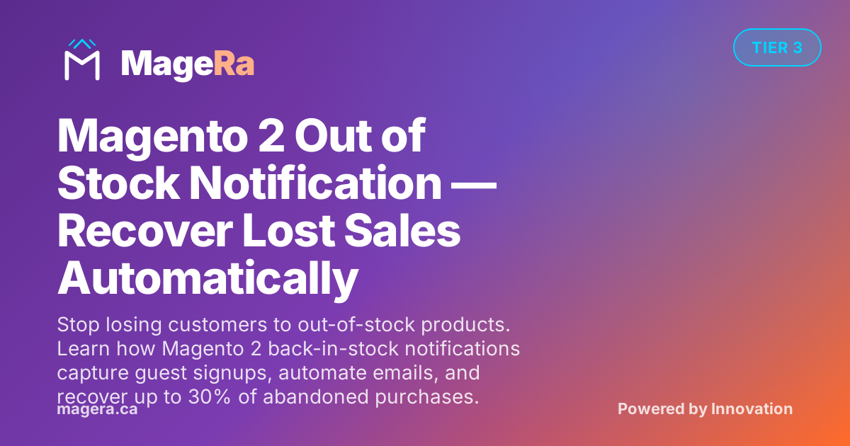 Magento 2 Out of Stock Notification — Recover Lost Sales Automatically