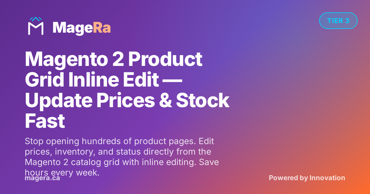 Magento 2 Product Grid Inline Edit — Update Prices & Stock Fast