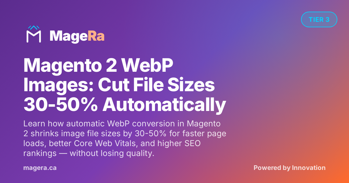 Magento 2 WebP Images: Cut File Sizes 30-50% Automatically